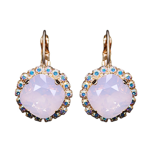 Auskarai "Apakintas Spindesys III (Rožių Vandens Opalas)" su Swarovski™ kristalais